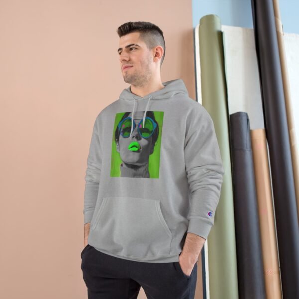 Pop Art Woman Champion Hoodie, Unique Fashion Piece for Art Enthusiasts, Creative Individuals, Casual Wear, Fun Events, Birthdays - Image 7