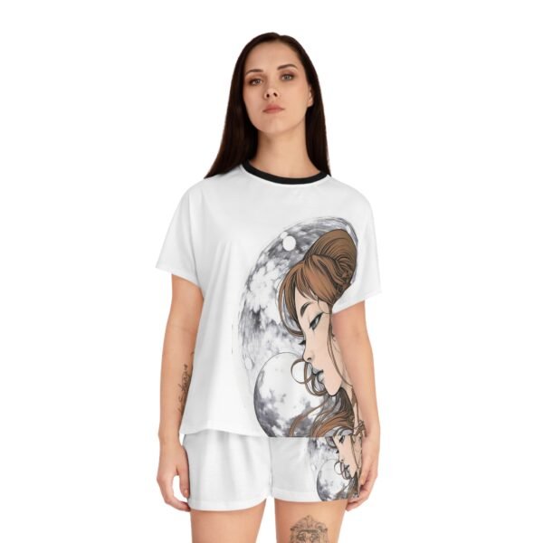 Women's Pajama Set - Moon Profile Design - Image 8
