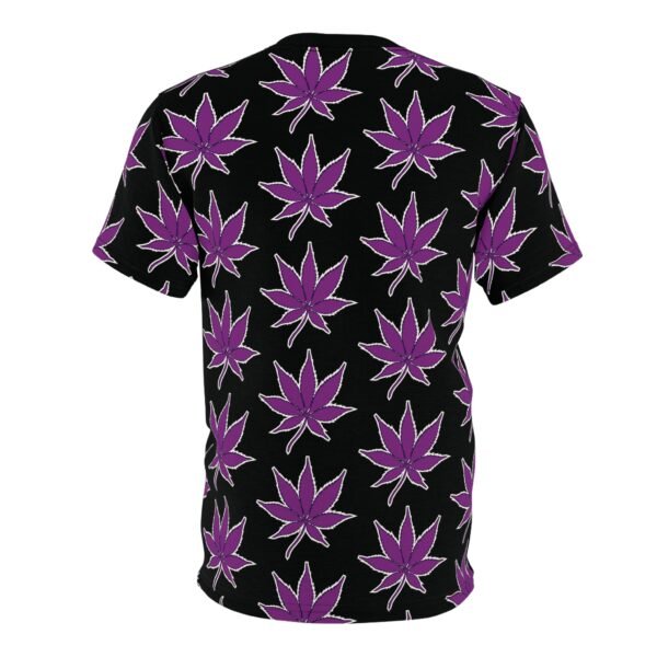 Purple Weed Leaf Unisex Tee, Marijuana Leaf Print Shirt, Hippie Cannabis Pattern Top, 420 Apparel, Weed Lover Gift - Image 7