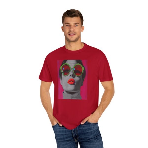 Pop Art T-shirt, Red, Bold Colorful, Quirky Woman Illustration Shirt, Playful Modern Decor Top, Contemporary Pop Art Print - Image 44