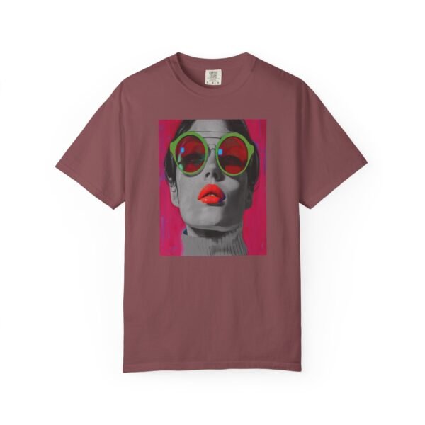 Pop Art T-shirt, Red, Bold Colorful, Quirky Woman Illustration Shirt, Playful Modern Decor Top, Contemporary Pop Art Print - Image 5