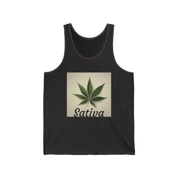 Cannabis Sativa Tank Top, Weed Lover Sleeveless Shirt, Marijuana Leaf Muscle Tee, Botanical Herbal Plant Graphic, Unisex Tank, Hippie - Image 3