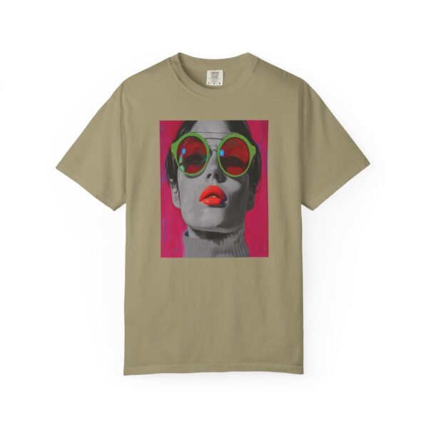 Pop Art T-shirt, Red, Bold Colorful, Quirky Woman Illustration Shirt, Playful Modern Decor Top, Contemporary Pop Art Print - Image 9