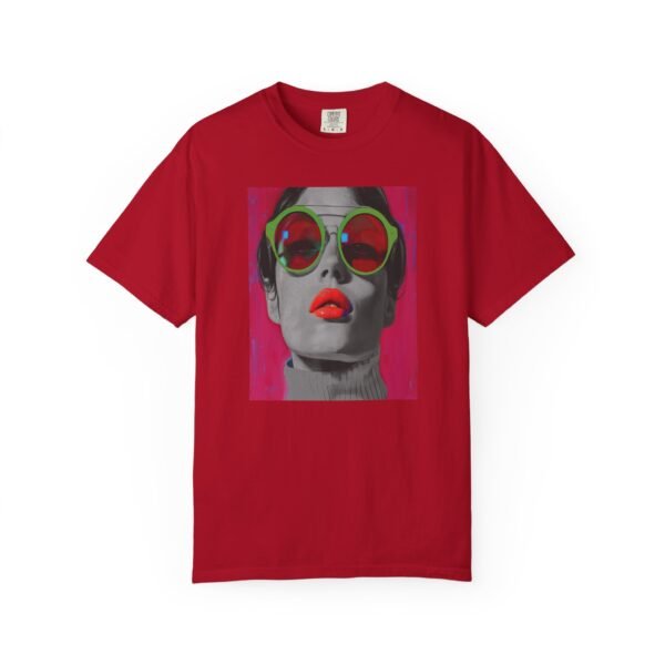 Pop Art T-shirt, Red, Bold Colorful, Quirky Woman Illustration Shirt, Playful Modern Decor Top, Contemporary Pop Art Print - Image 41