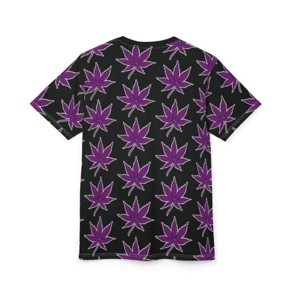 Purple Weed Leaf Unisex Tee, Marijuana Leaf Print Shirt, Hippie Cannabis Pattern Top, 420 Apparel, Weed Lover Gift - Image 4
