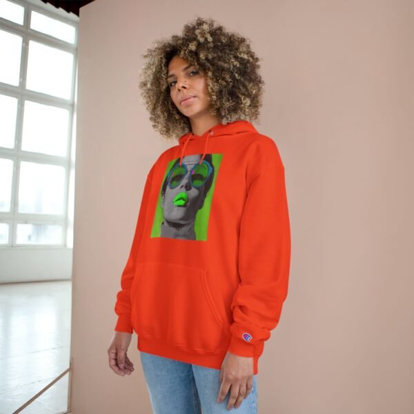 Pop Art Woman Champion Hoodie, Unique Fashion Piece for Art Enthusiasts, Creative Individuals, Casual Wear, Fun Events, Birthdays - Image 12