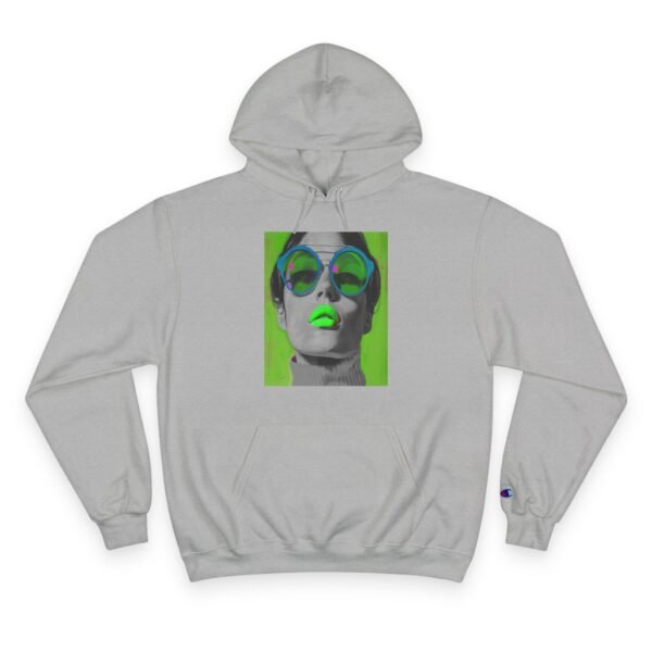 Pop Art Woman Champion Hoodie, Unique Fashion Piece for Art Enthusiasts, Creative Individuals, Casual Wear, Fun Events, Birthdays - Image 5