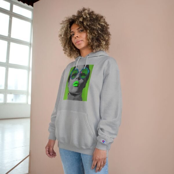 Pop Art Woman Champion Hoodie, Unique Fashion Piece for Art Enthusiasts, Creative Individuals, Casual Wear, Fun Events, Birthdays - Image 8