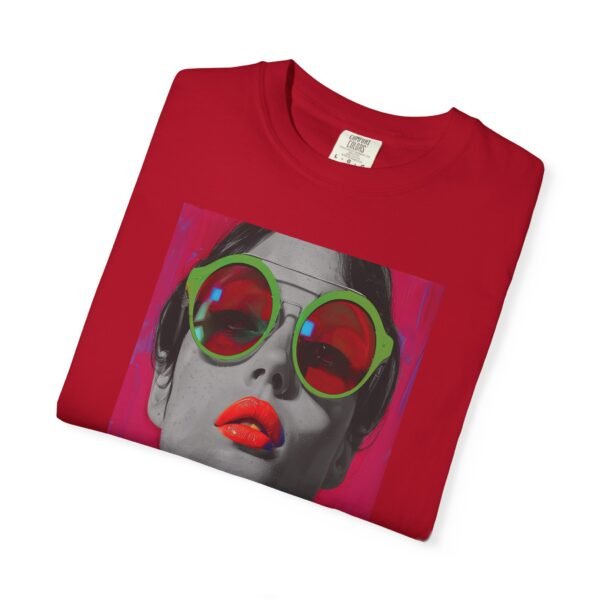 Pop Art T-shirt, Red, Bold Colorful, Quirky Woman Illustration Shirt, Playful Modern Decor Top, Contemporary Pop Art Print - Image 43