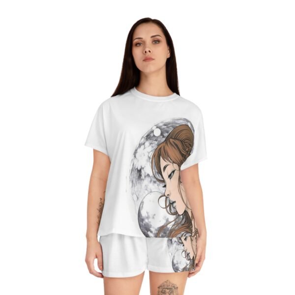 Women's Pajama Set - Moon Profile Design - Image 4