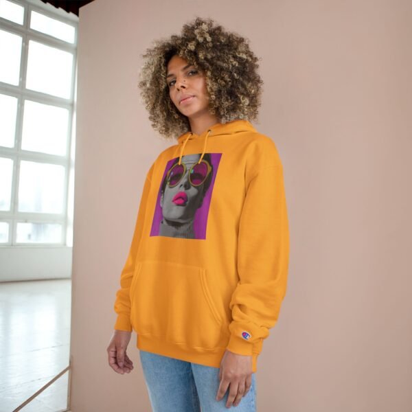 Pop Art Champion Hoodie, Quirky Woman Illustration, Contemporary Artwear, Colorful Design, Casual or Event Wear, Art Enthusiasts Gift, Art - Image 20