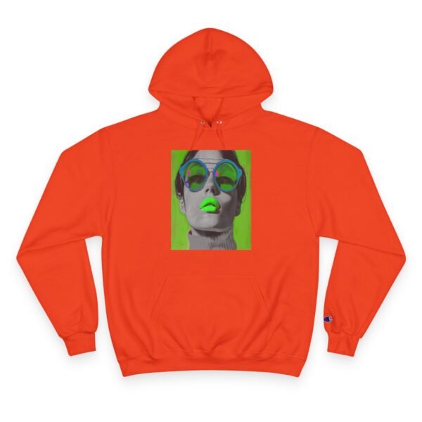 Pop Art Woman Champion Hoodie, Unique Fashion Piece for Art Enthusiasts, Creative Individuals, Casual Wear, Fun Events, Birthdays - Image 9