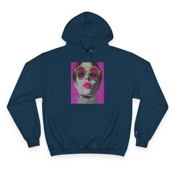 Pop Art Champion Hoodie, Quirky Woman Illustration, Contemporary Artwear, Colorful Design, Casual or Event Wear, Art Enthusiasts Gift, Art - Image 21